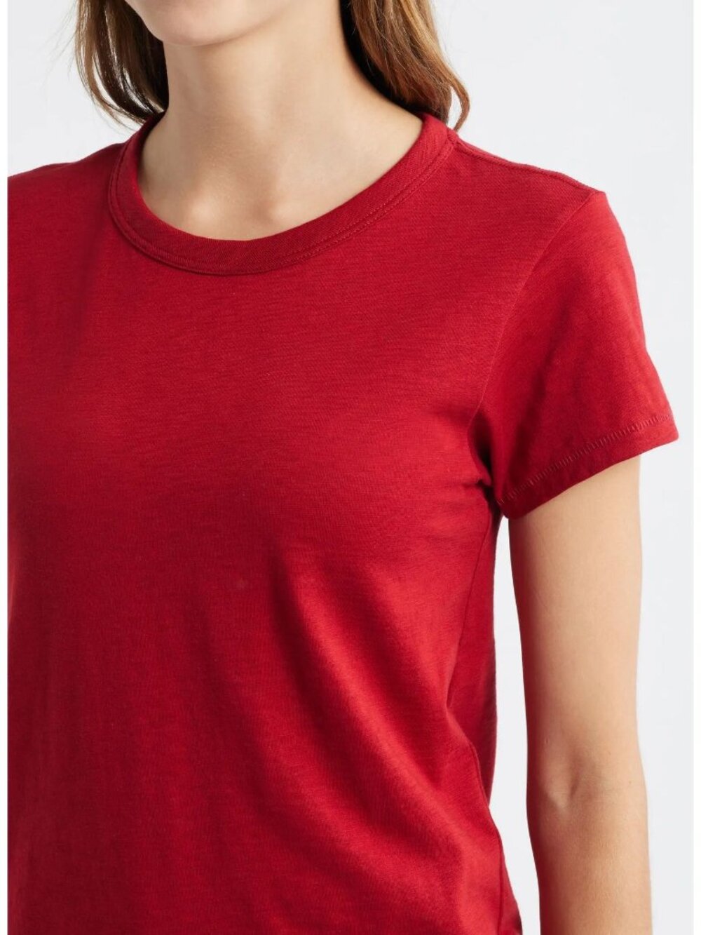 Rag & Bone The Slub Pima Cotton T-Shirt Ruby Red Size XS Casual Basic Capsule - Picture 3 of 13